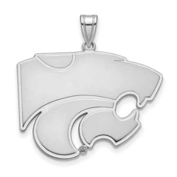 14k White Gold Kansas State XL Mascot Pendant